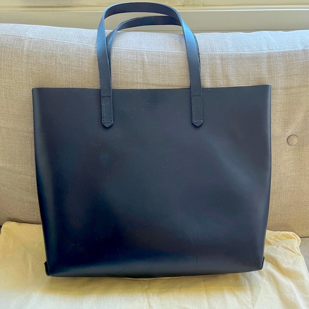 Black Leather Tote Bag